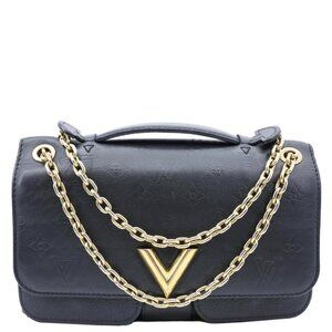 Louis Vuitton  Very Chain Monogram Leather Chain Crossbody Bag Black